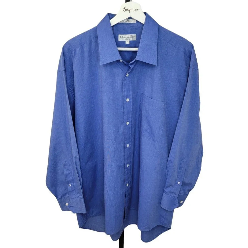 Christian Dior Mens Button Down  Top Size 17.5 Neck 32/33 Sleeve
